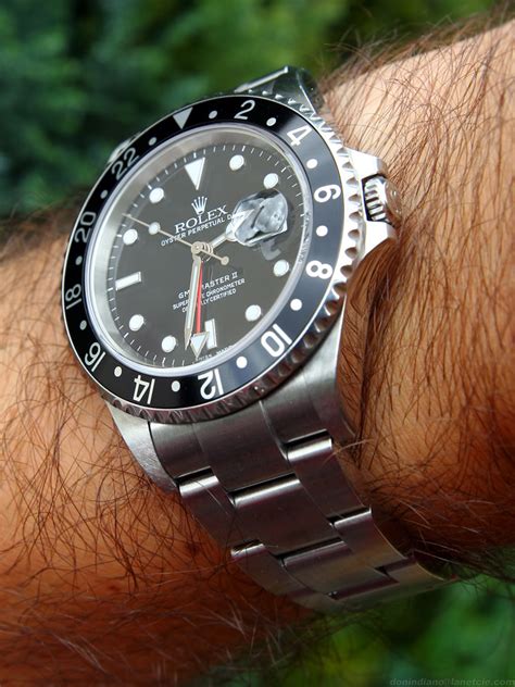 rolex gmt master ii black on wrist